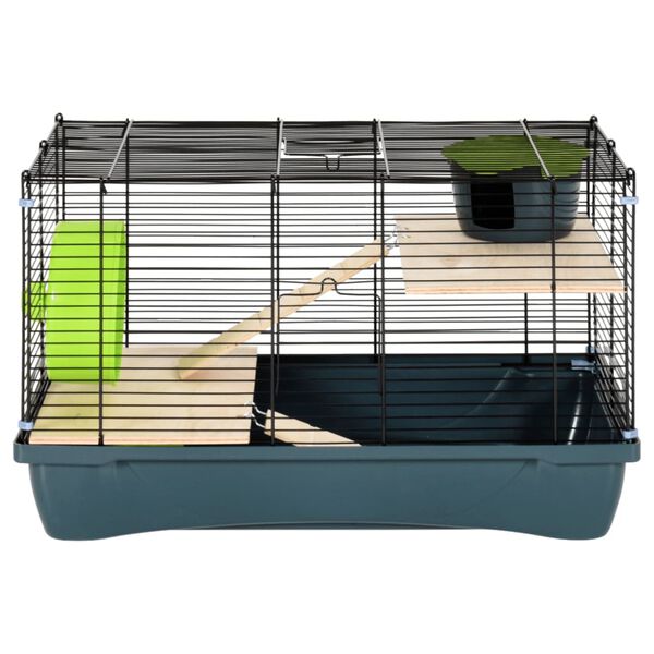 vidaXL Cage pour hamsters gris 58x32x36 cm polypropylène et métal