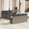 vidaXL Ensemble de canapé de jardin 7 pcs Gris Poly Rattan