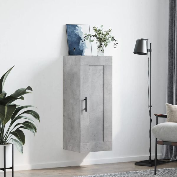 vidaXL Armoire murale gris b&eacute;ton 34,5x34x90 cm bois d'ing&eacute;nierie