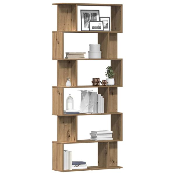 vidaXL Bibliothèque chêne artisanal 80x24x192 cm bois d'ingénierie