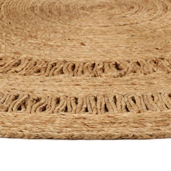 vidaXL Tapis Jute tress&eacute; &agrave; la main 180 cm Rond