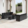 vidaXL Ensemble de canap&eacute; de jardin avec coussin 11 pcs Noir