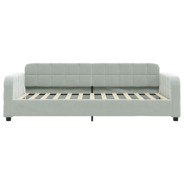 vidaXL Lit de repos sans matelas gris clair 90x200 cm velours