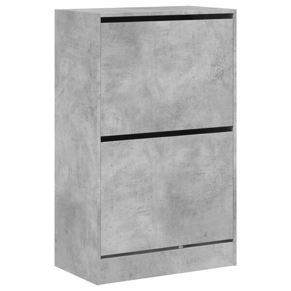vidaXL Armoire &agrave; chaussures gris b&eacute;ton 60x34x96,5 cm bois d'ing&eacute;nierie