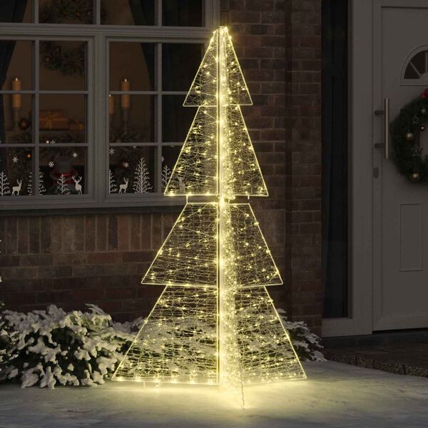 vidaXL Sapin de Noël avec 240 LED Blanc chaud 180 cm Acrylique