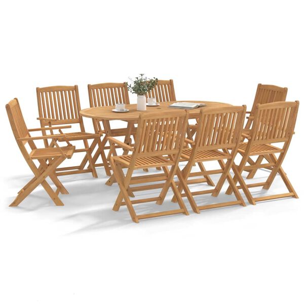 vidaXL Ensemble &agrave; manger de jardin 9 pcs bois d'acacia solide