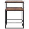 vidaXL Ensemble de table basse 2 pcs Bois d'ing&eacute;nierie et m&eacute;tal