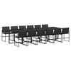 vidaXL Ensemble &agrave; manger de jardin avec coussins 13 pcs noir textil&egrave;ne