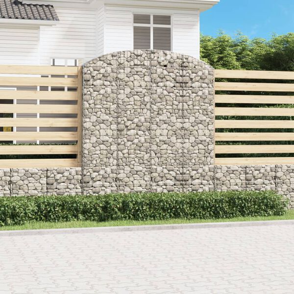 vidaXL Panier de gabions arqué 200x50x220/240 cm Fer galvanisé