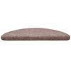 vidaXL Tapis d'escalier auto-adh&eacute;sifs 10 pi&egrave;ces 56 x 17 x 3 cm Marron clair Demi-rond