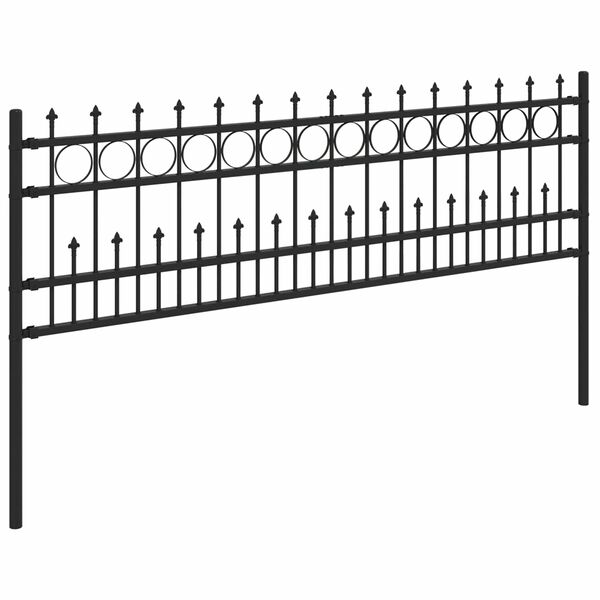 vidaXL Cl&ocirc;ture &agrave; anneau piqu&eacute; Noir 200 x 130 cm Acier enduit de poudre