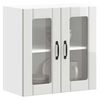 vidaXL Armoire murale de cuisine avec porte vitrée "Lucca" Bois d'ingénierie blanc brillant