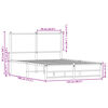 vidaXL Cadre de lit en métal sans matelas chêne fumé 120x190 cm