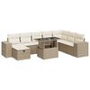 vidaXL Salon de jardin avec coussins 9 pcs beige r&eacute;sine tress&eacute;e