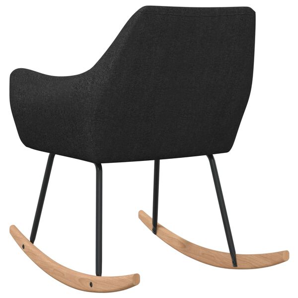 vidaXL Chaise &agrave; bascule Noir Tissu