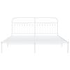 vidaXL Cadre de lit m&eacute;tal sans matelas et t&ecirc;te de lit blanc 183x213 cm
