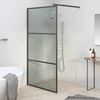 vidaXL Paroi de douche 115x195 cm Verre ESG fonc&eacute; Noir