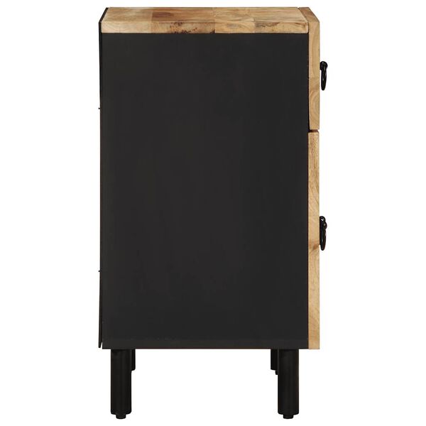 vidaXL Table de chevet noir 50x33x60 cm bois de manguier massif brut