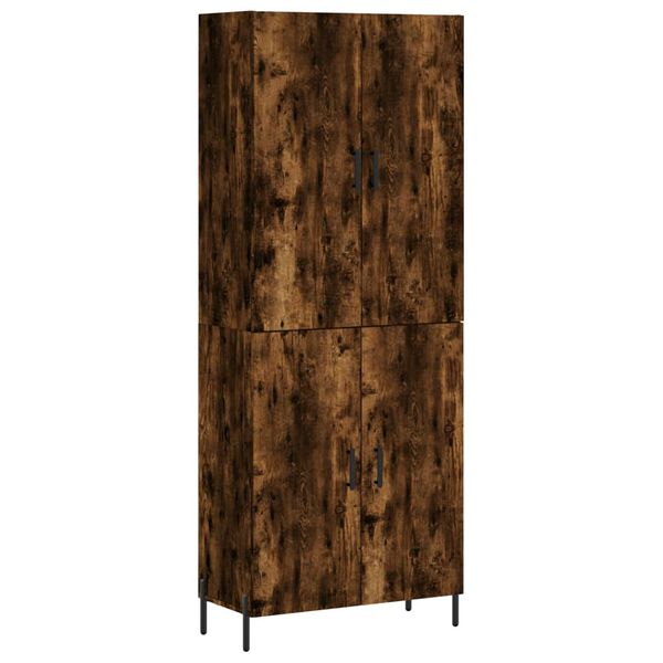 vidaXL Buffet haut Ch&ecirc;ne fum&eacute; 69,5x34x180 cm Bois d'ing&eacute;nierie