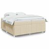 vidaXL Sommier &agrave; lattes de lit avec matelas Cr&egrave;me 200x200 cm Tissu