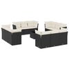 vidaXL Salon de jardin avec coussins 13 pcs noir r&eacute;sine tress&eacute;e
