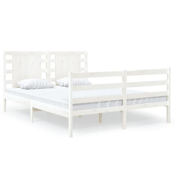 vidaXL Cadre de lit sans matelas blanc 120x190 cm bois de pin massif