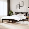 vidaXL Cadre de lit sans matelas noir bois massif 140x190 cm