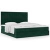 vidaXL Cadre de lit ottoman avec matelas vert fonc&eacute; 200x200 cm velours