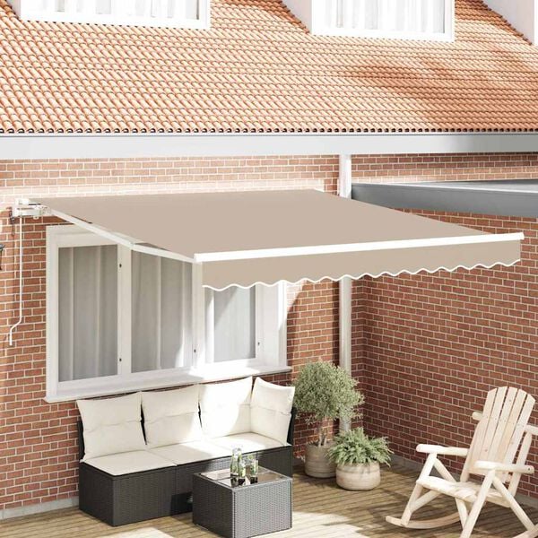 vidaXL Auvent r&eacute;tractable &eacute;lectrique Beige 300 x 250 cm