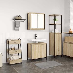 vidaXL Ensemble de meubles de salle de bain 2 pcs en bois d'ing&eacute;nierie ch&ecirc;ne Sonoma
