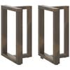 vidaXL Pieds de table &agrave; manger en T, 2 pi&egrave;ces, noir, 50 x 35 x (72-73) cm, acier