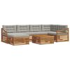 vidaXL Ensemble de canap&eacute;s d'ext&eacute;rieur 7 pcs Gris Naturel et Clair