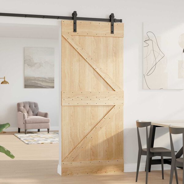 vidaXL Porte NARVIK Naturel 90 x 210 cm Bois de pin massif