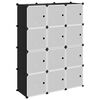 vidaXL Cubes de rangement 12 pcs avec portes noir PP