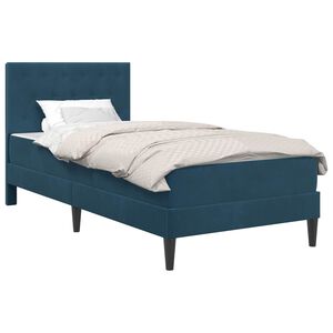 vidaXL Cadre de lit avec matelas Bleu 80 x 200 cm Velours