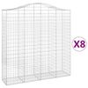 vidaXL Paniers &agrave; gabions arqu&eacute;s 8 pcs 200x50x200/220 cm Fer galvanis&eacute;