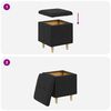 vidaXL Pouf de rangement avec coussin Noir 40 x 40 x 45 cm Simili cuir