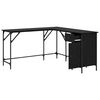 vidaXL Bureau Ch&ecirc;ne noir 141 x 141 x 75 cm Bois d'ing&eacute;nierie
