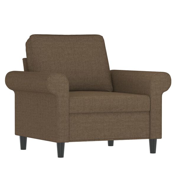 vidaXL Fauteuil avec repose-pied Marron 60 cm Tissu
