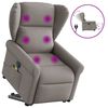 vidaXL Fauteuil inclinable de massage électrique Taupe Tissu