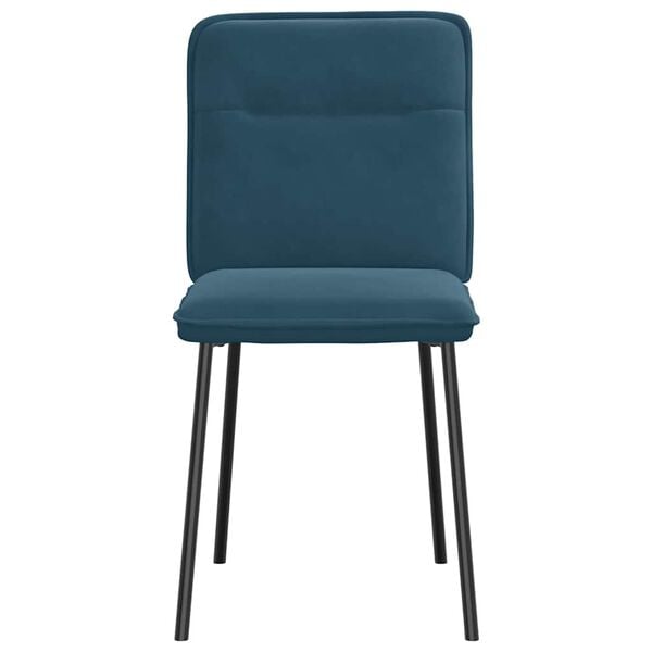 vidaXL Chaises &agrave; manger lot de 4 Bleu Velours