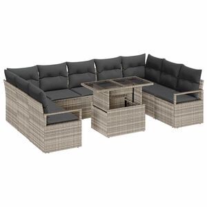vidaXL Ensemble de canap&eacute; de jardin 10 pc 9-Nombre de places