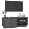 vidaXL Meuble TV Gris 105x34x40 cm Bois de pin massif