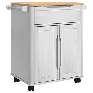 vidaXL Chariot de cuisine FLORO Blanc 72,5 x 45 x 80 cm