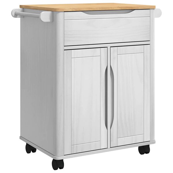 vidaXL Chariot de cuisine FLORO Blanc 72,5 x 45 x 80 cm