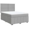 vidaXL Sommier &agrave; lattes de lit avec matelas Gris clair 140x190cm Tissu