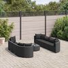 vidaXL Salon de jardin 9 pcs avec coussins noir r&eacute;sine tress&eacute;e