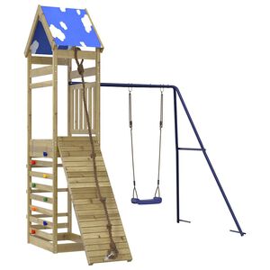 vidaXL Aire de jeux d'ext&eacute;rieur bois de pin impr&eacute;gn&eacute;