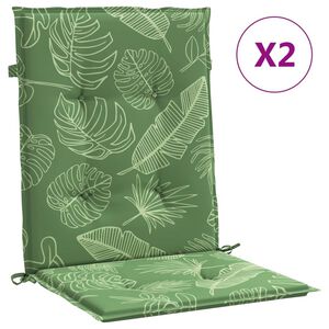 vidaXL Coussins de chaise &agrave; dossier bas lot de 2 mod&egrave;le de feuille