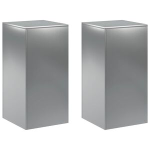 vidaXL Support de Plante 2 pcs Argent&eacute; 40 x 40 x 80 cm